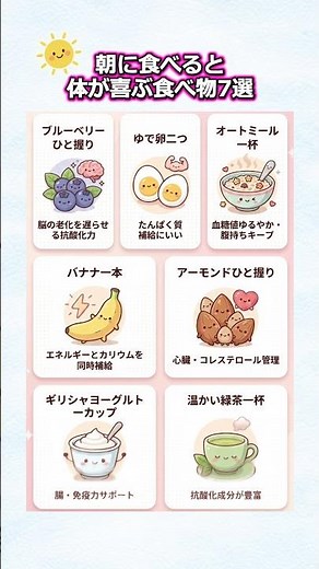 朝に食べると体が喜ぶ食べ物7選 #朝ごはん #朝食習慣 #健康習慣 #体にいい食べ物 #シニア健康