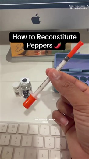 Reconstitute peppers reconstitute peptides. #peptok #peppers #glp1community #biohacking #cagri