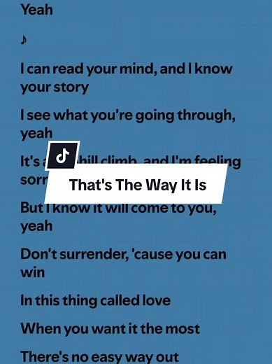 That's The Way It Is Lyrics by Celine Dion