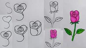 How to draw a rose from letter S easy method for kids | Rose drawing step by step | Priyanka creative guru