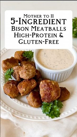 5-Ingredient Bison Meatballs High-Protein & Gluten-Free! | Family of 13 #shorts #healthyfood