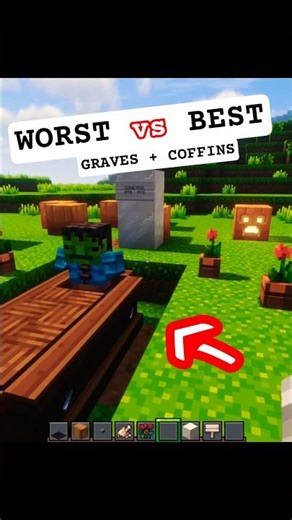 n00b Vs PRO 👌 🔥 How To Build Minecraft GRAVE and COFFIN [NEW] Minecraft 1.21.10 Shelf + 1.21+