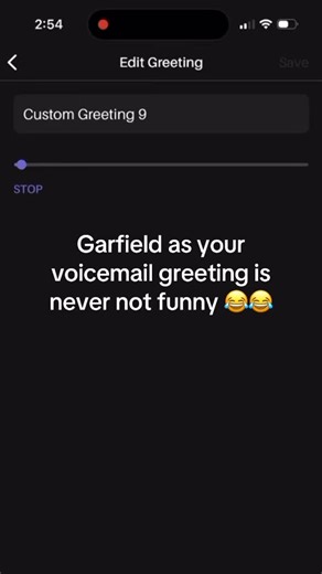Shoutout TextFree for letting me pick a funny voicemail greeting 😂😂 #voicemail #garfield #freephonenumberapp #textfreeapp | TextFree by Pinger