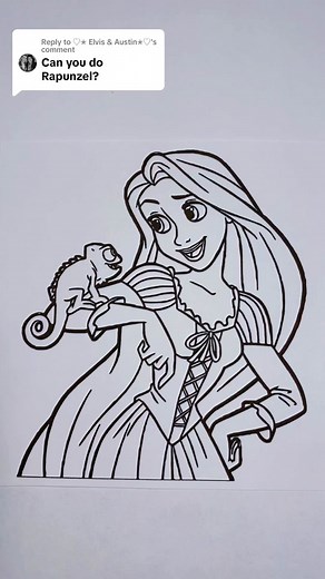 Coloring Rapunzel | Disney Princess Drawing for Kids