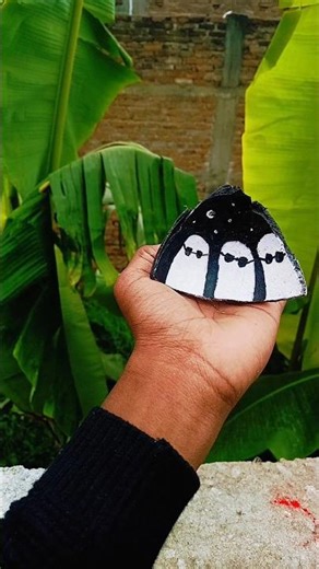 Painting on Coconut Shell 🥥💟// Acrylic Painting 🖌️//#youtubeshorts #painting #acrylicpainting