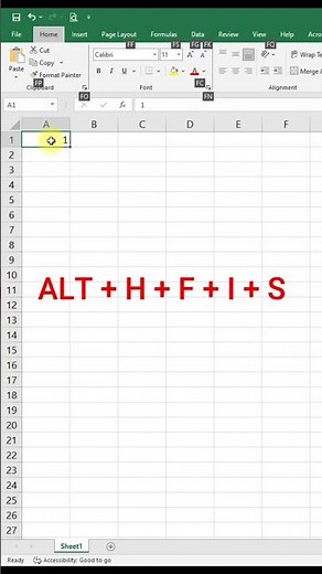 Stop Dragging! Auto Fill Serial Number in Excel ⚡ (Alt+H+F+I+S) #exceltips #exceltricks #excelshorts