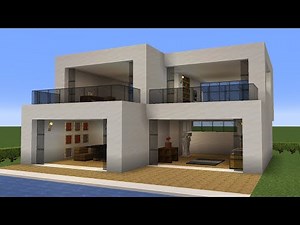 Minecraft - How to build a Modern House with Pool 7