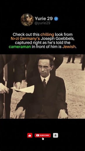 Joseph Goebbels' Shocking Reaction to Learning His Cameraman Was Jewish"