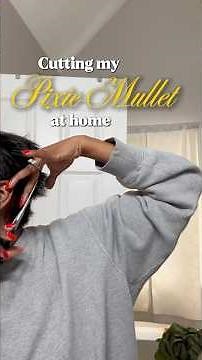 Cutting my Pixie Mullet at Home #pixiehaircut #pixie #mullet #shorts