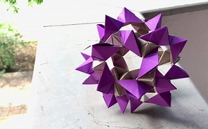 【 PrwOrigami】 紫水晶折纸花球制作教程 Amethyst Kusudama