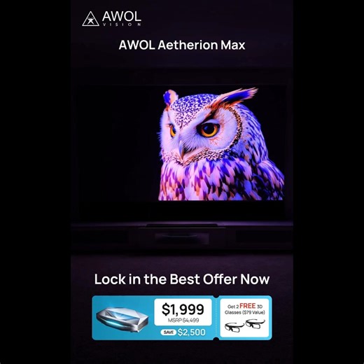 ⚡ The First Ever Anti-Rainbow Effect UST Projector 🔥 Best offer unlocked for early reservations. ✨ Enjoy true 4K clarity with 99.99% reduced rainbow effect. ✅ Save $2300, 51% Off ✅ 2-Year Hassle-Free Warranty | AWOL Vision