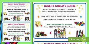 Editable Starting School Invitation