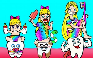 剪纸动画：贝拉在家独自带娃，两个人一起吃零食，结果都长了蛀牙_哔哩哔哩_bilibili