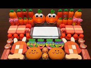 Mixing Makeup & ORANGE Clay and More Into GLOSSY Slime ! Satisfying Slime Videos #1453