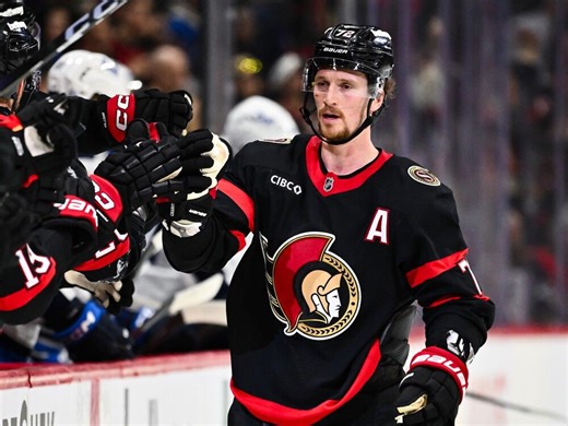 Senators defenceman Thomas Chabot back on the ice 15 days after breaking his arm