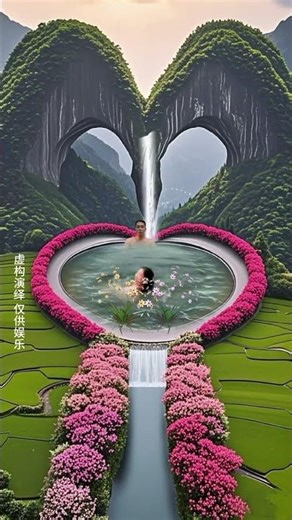 The flower hot spring pool is a good place for soaking in the bath.