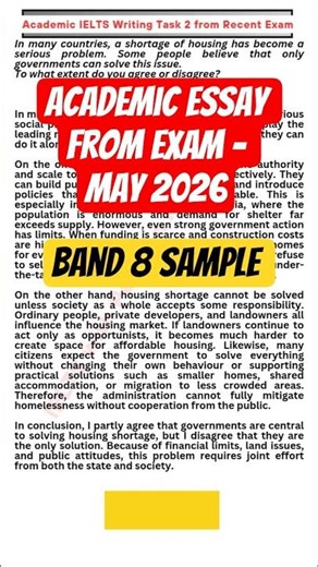 Academic Essay from Exam (Band 8 Sample) #ieltswriting #ielts2026 #ieltsessay