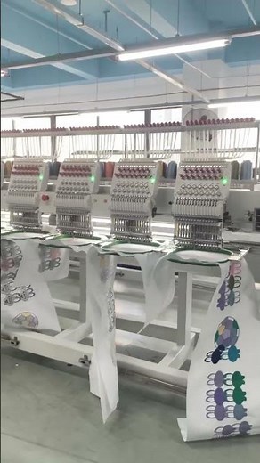 We take a look at the 6 head 15 needle computerized embroidery machine from China #embroiderymachine