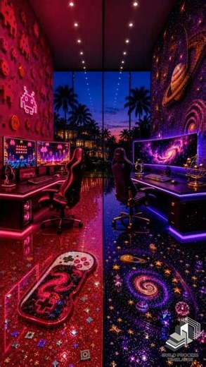I HID A RETRO ARCADE vs GALAXY FLOOR IN THE GAME ROOM! 😱🎮🌌 Luxury Epoxy Coating Transformation #diy