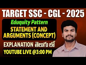 SSC EDUQUITY PATTERN REASONING | STATEMENT AND ARGUMENTS (CONCEPT) | BY KALYAN SIR