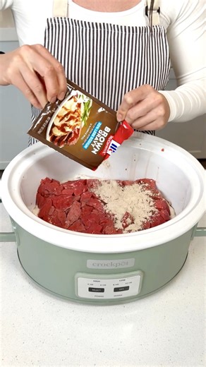 Easy 5 ingredient crockpot dinner I make easy beef crockpot beef tips with gravy and mushrooms. | Amy L Daily Recipes