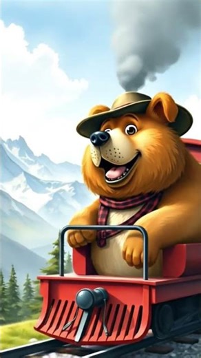 Bear Train Adventure | Cute Animals Ride Through the Mountains 🚂🌲
