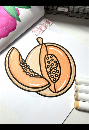 Cantaloupe Coloring: A Symphony of Pastel Oranges