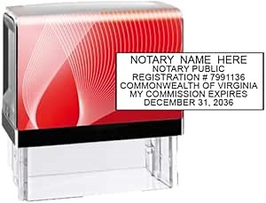 Virginia Notary Stamp | Hubco Printer 40 Self Inking Stamp (Red Case)