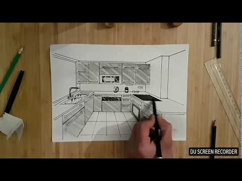 Tuto: Cuisine en perspective dessin