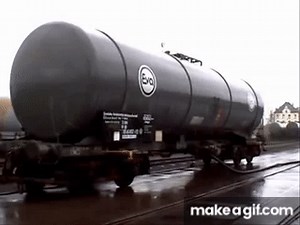 Railroad tank car vacuum implosion on Make a GIF