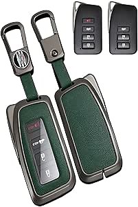for Lexus Key Fob Cover Case Metal Shell Smart Keys Protect Compatible 2014-2023 RX ES GS GX460 (P-LEB-Green)