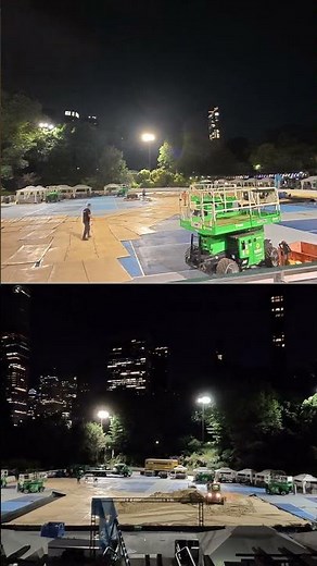12 hours & 300 tons of sand later… Central Park’s ready.