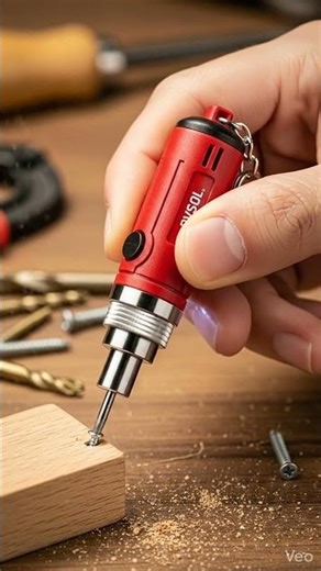 Mini Electric Screwdriver in Hand 🔧 Realistic Woodworking Tool