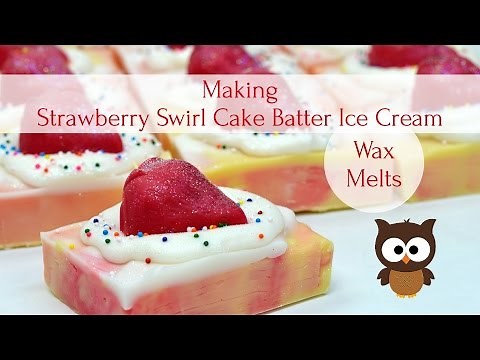 Making Strawberry Swirl Cake Batter Ice Cream Wax Melts