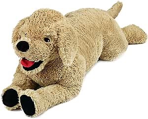 LotFancy Dog Stuffed Animals, 26'' Cuddly Golden Retriever Stuffed Animals, Dog Plush Toy, Large Stuffed Dogs for Birthday, Beige