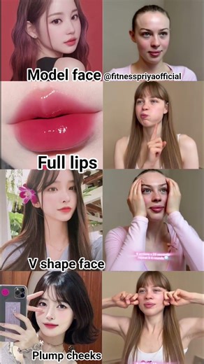 Model Face in 7 Days 😍 Full Lips + V Shape Face + Plump Cheeks Transformation✨