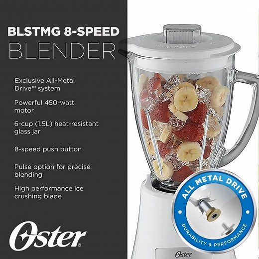 Food preparation made easy with Oster® 8-speed blender. Blend, chop, grind, pulverize in this all around machine. Buy now at https://bit.ly/Oster8speedBlender. | Oster