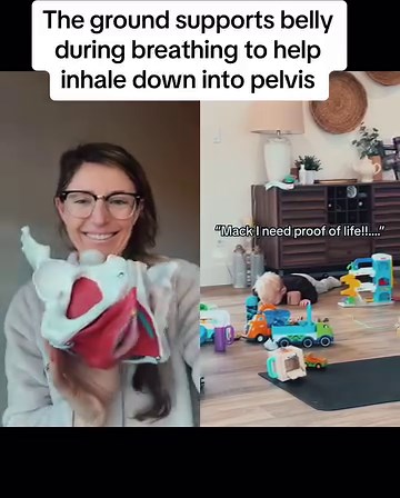 Did you know laying on your belly can help you POOP?!🤯⬇️ This toddler knows what’s up! He knows that his pelvic floor muscles can relax better on his belly AND his belly is support by floor during breathing so the air has to travel more down and out into pelvis to help BREATHE your poop out! Too bad we can’t do this as adults but I will say gravity helps us when we sit so it’s best to stick with your deep squat or squatty potty position when you poop to help avoid pushing or straining which can
