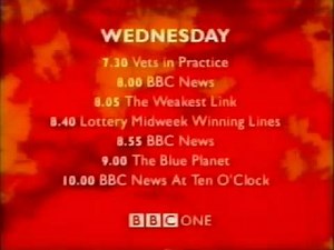 BBC1 Schedule Changes - 12/9/2001
