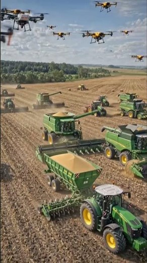 🚜 Smart Farming with AI Drones | Future Agriculture TechnologyFarmingMachines #Tractor #Harvesting