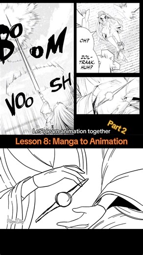 Lesson 8: Manga to Animation Part 2. Time to continue the animation tutorial series. Follow for more variety of animation lessons~ #animationtutorial #beginneranimation #frieren #anime #manga fyp, learning animation, art tutorial