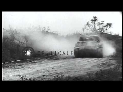 World War II. US campaign in Italy. Damaged and destroyed US Sherman tanks. HD Stock Footage