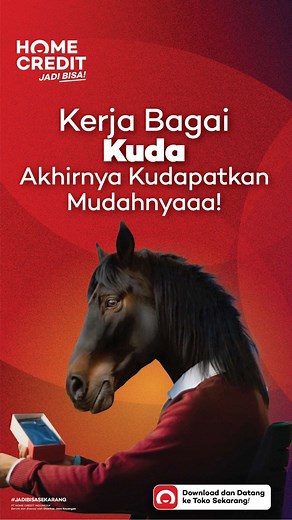 2K views · 1.6K reactions | Udah kerja bagai kuda tapi rencana malah disapu badai? Tenang, proses Home Credit tuh segampang itu! Dari HP baru sampe perabotan rumah, semua bisa bareng Home Credit! Baiknya #BuruanJadiin dengan klik link di bio buat download My Home Credit dan cek limit sekarang! #HomeCredit #SegampangItu | Home Credit | Facebook