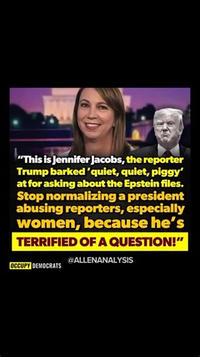Occupy Democrats | 🔥 NEW: Trump verbally attacks reporter Jennifer Jacobs — because he’s terrified of a single question about the Epstein files. 😳 This is... | Instagram