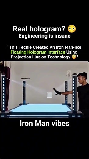 😳 This Isn’t a Hologram… But It Looks Like One!#Hologram#PepperGhost#TechIllusion#FutureInterface