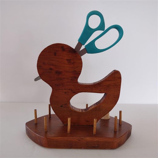 Vintage Handmade Wooden Bird Thread Spool and Scissor Holder/vintage Wood Bird Thread Sewing Caddy Organizer/vintage Craft Room Home Decor - Etsy