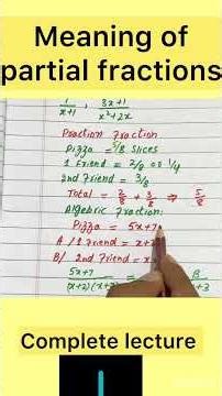 Partial Fractions in 60 Seconds | Class 11 Mathematics#11thClassMath #PartialFractions