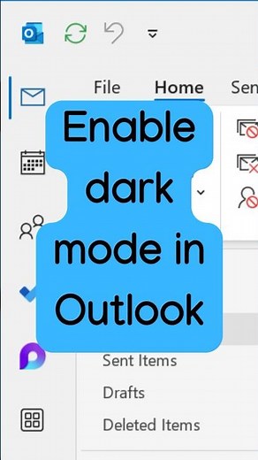 Turn On Dark Mode in Outlook ☠️ Save Your Eyes! #OutlookTips #DarkMode #Microsoft365 #H355