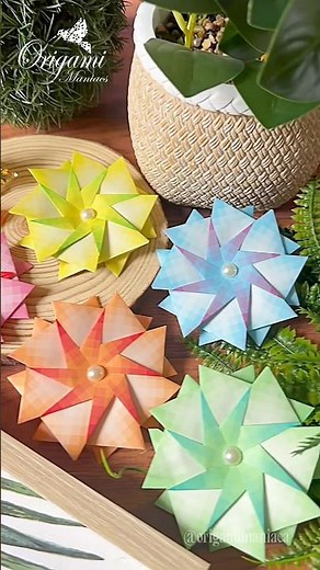 Beautiful And easy origami rosette #origami #papercrafts #paperart #diyprojects #diyprojects