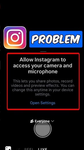 Allow Instagram to access your camera and microphone | instagram access & open setting problem